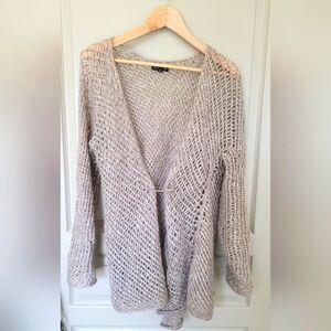 EILEEN FISCHER - Open Knit Mohair Wool Blend Coastal Grandma Beachy Cardigan - S